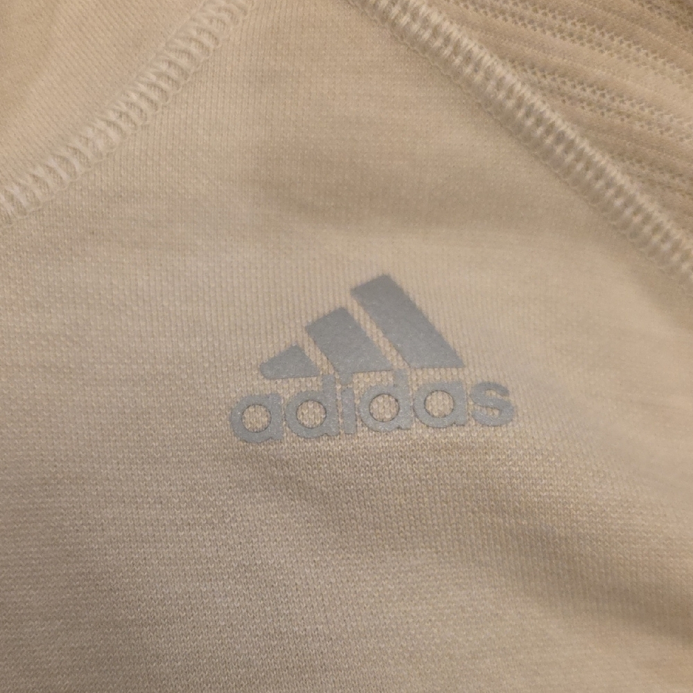 Adidas Cream Hoodie with Orange Accents - Picture 3 of 8